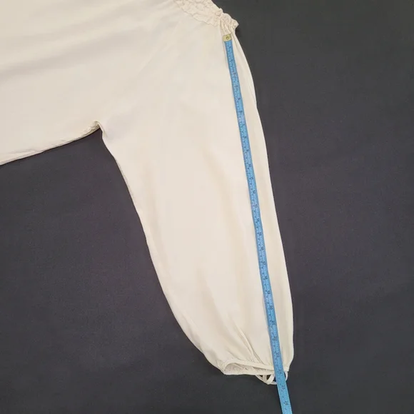 Soft Surroundings Drawstring Neck Long Sleeve Silk Top - Picture 6 of 15